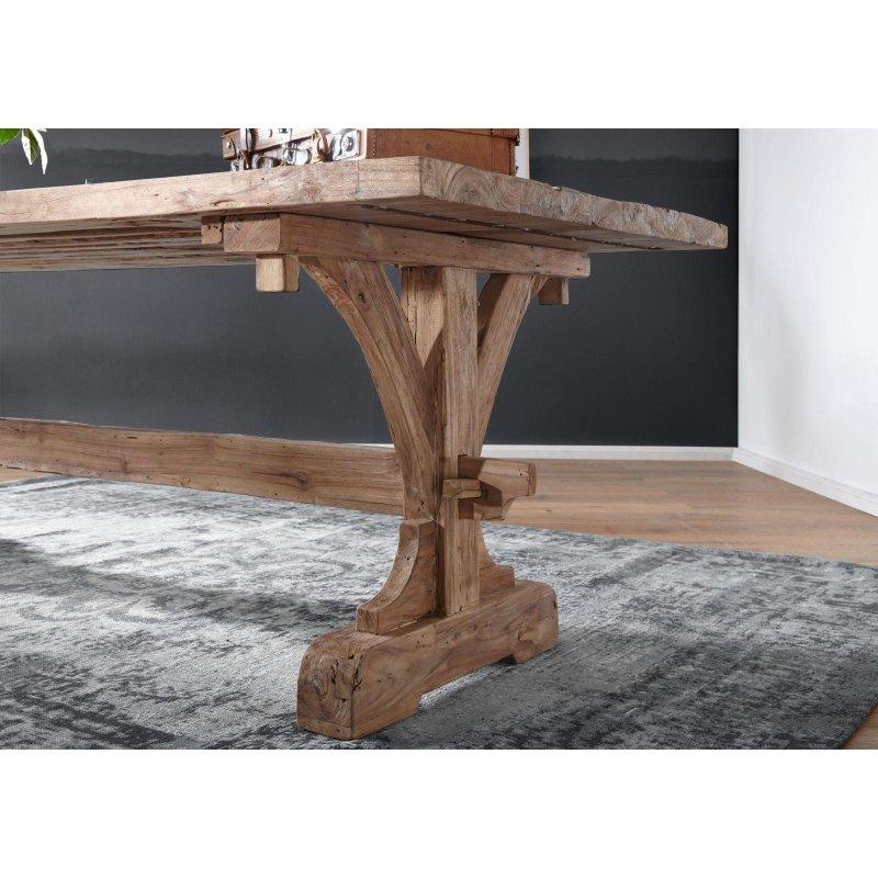 Doğal Masif Tik İşlem Görmemiş Bohem Yemek Masası - 270x100 cm - 235759