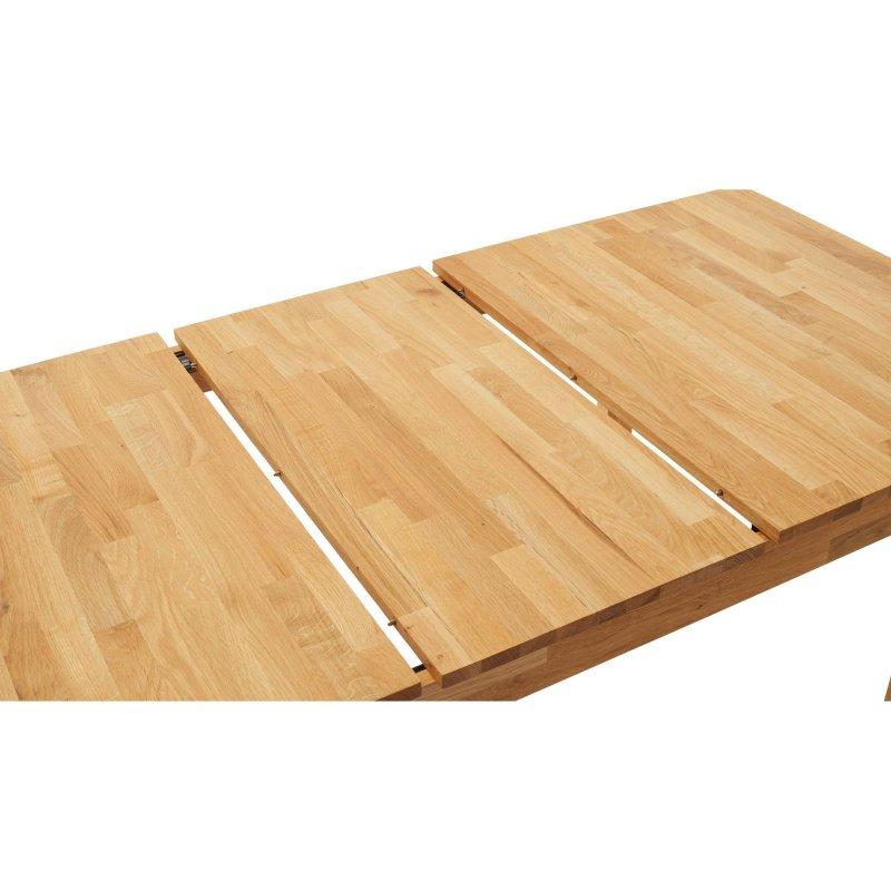 Doğal Masif Yabani Meşe Açılabilir Bohem Yemek Masası - 125-165x80 cm - 236432