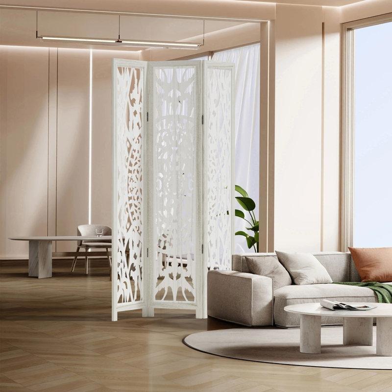 Doğal MDF Panjurlu Katlanır Paravan - 170x120 cm - 184460