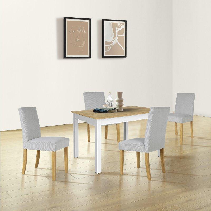 Doğal ve Beyaz Ahşap İpek Mat Yüzeyli Bohem Yemek Masası - 120x70 cm - 236828 Doğal ve Beyaz Ahşap İpek Mat Yüzeyli Bohem Yemek Masası - 120x70 cm - 236828