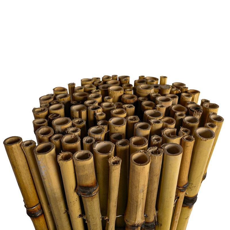 Doğal Yanık Desenli Bambu Rulo Balkon Çiti - 244x92 cm - 174560