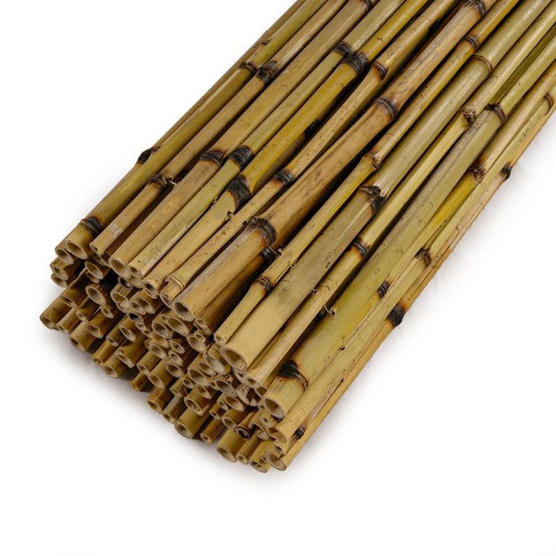 Doğal Yanık Desenli Bambu Rulo Balkon Çiti - 244x92 cm - 174560
