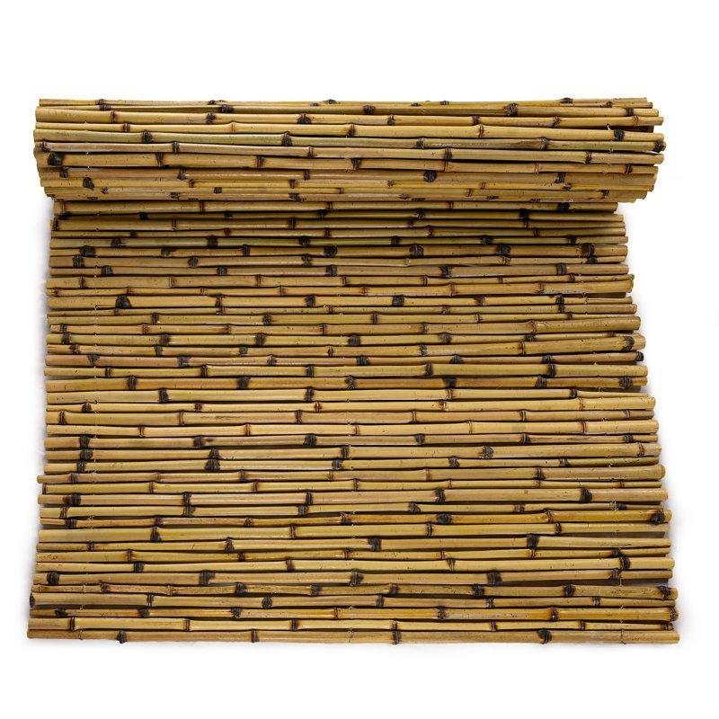 Doğal Yanık Desenli Bambu Rulo Balkon Çiti - 244x92 cm - 174560
