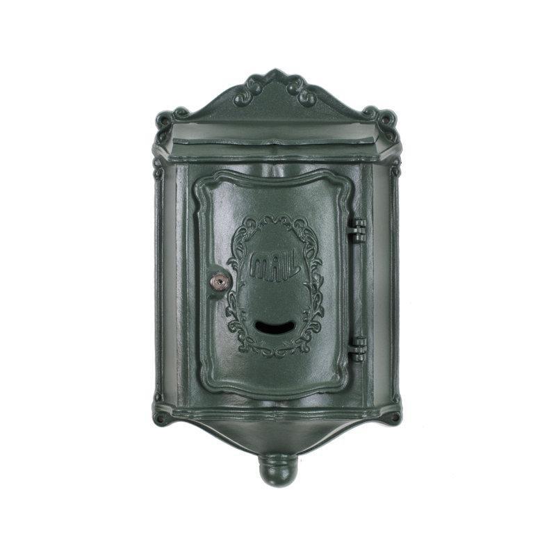 Dokulu Yeşil Alüminyum Duvara Monte Kilitli Posta Kutusu - 51x31 cm - 165814