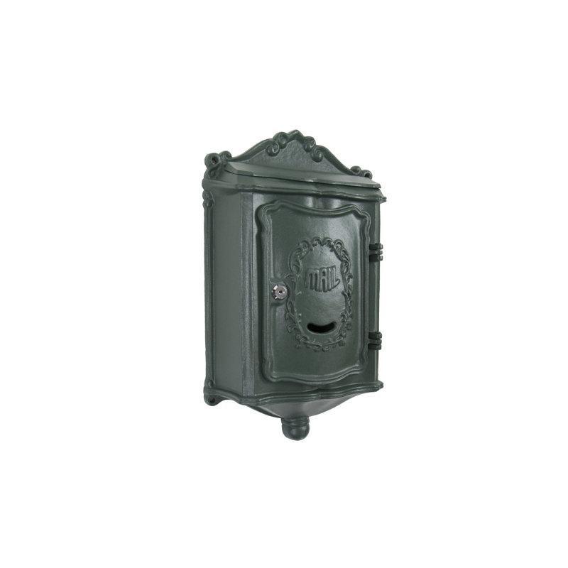Dokulu Yeşil Alüminyum Duvara Monte Kilitli Posta Kutusu - 51x31 cm - 165814