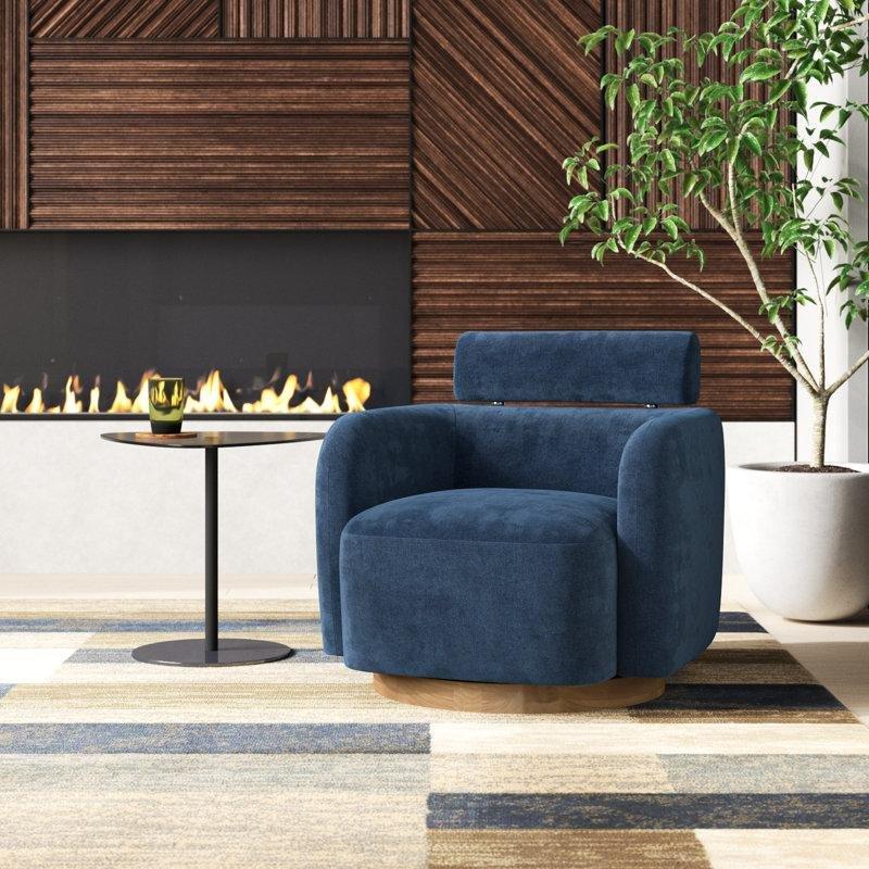 Döner Masif Ahşap Fıçı Tasarım Tekli Koltuk - 203881