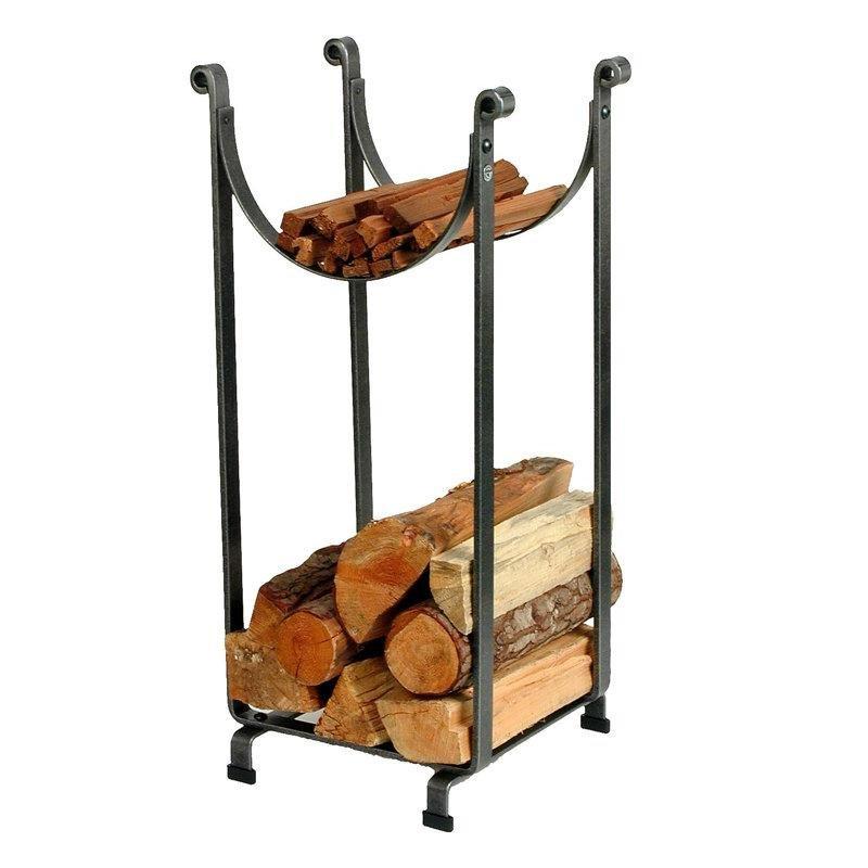 Dövme Çelik Dikey Askı Tasarım Şömine Odunluk - 87x41x36 cm - 188470