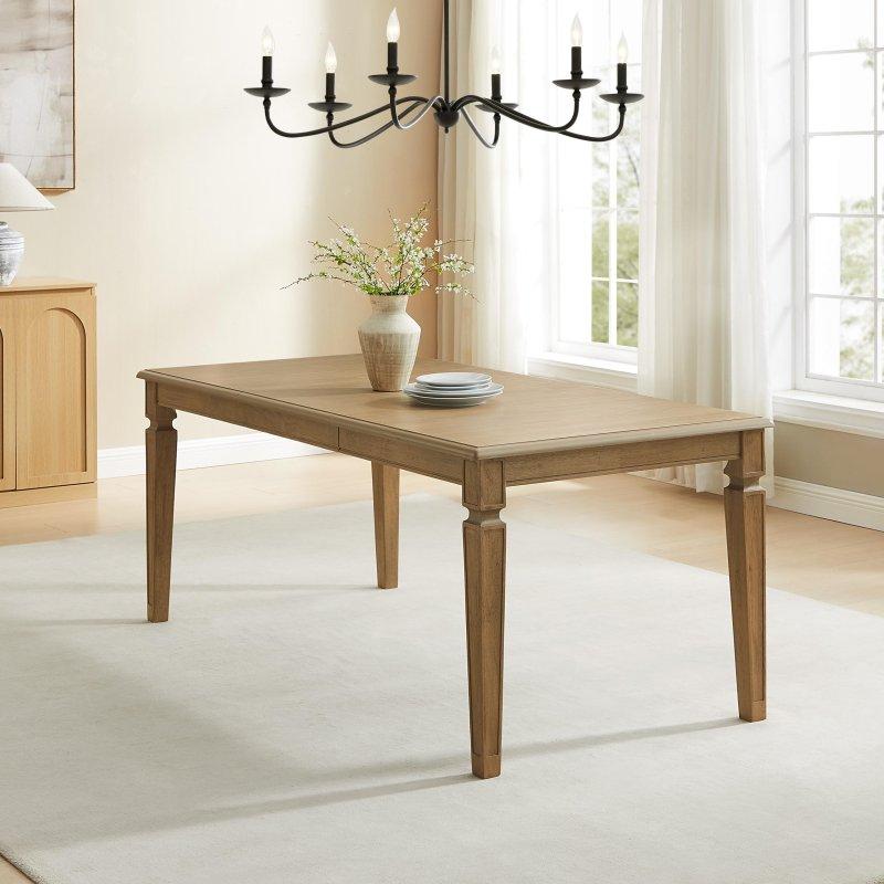 Driftwood Kahverengi MDF Açılabilir Tornalı Ayaklı Bohem Yemek Masası - 183x92 cm - 237890
