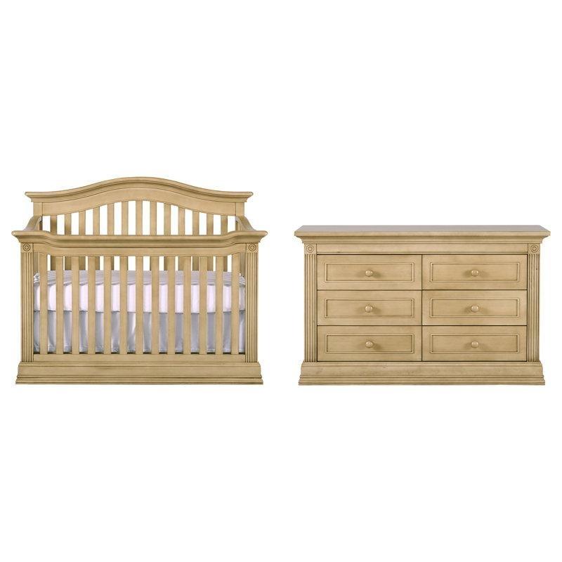 Driftwood Rengi Masif Kavak Ağacı Dönüştürülebilir 2 Parça Bebek Odası Takımı - 180679