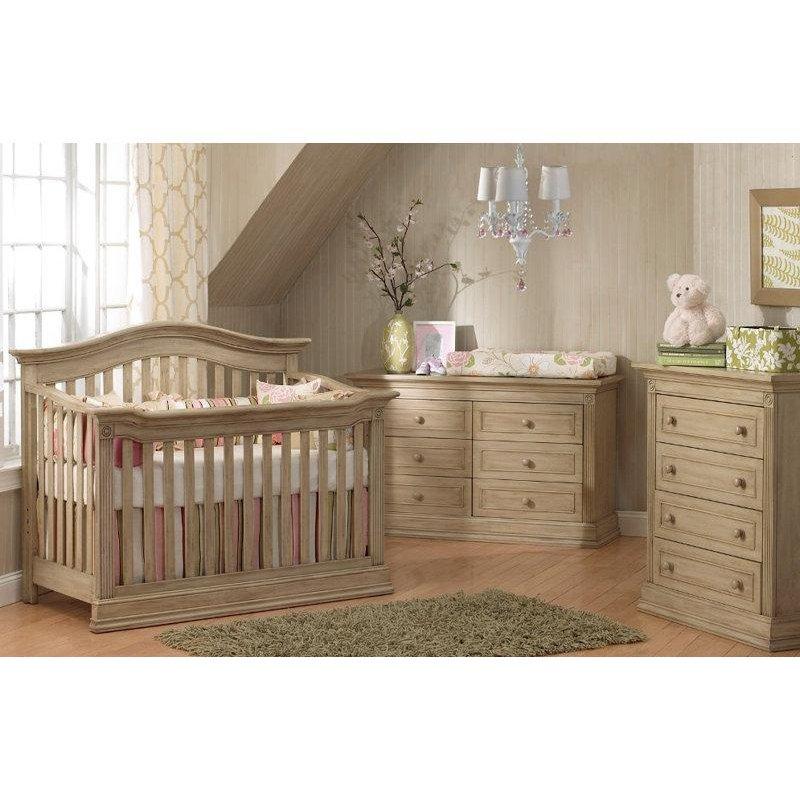 Driftwood Rengi Masif Kavak Ağacı Dönüştürülebilir 2 Parça Bebek Odası Takımı - 180679