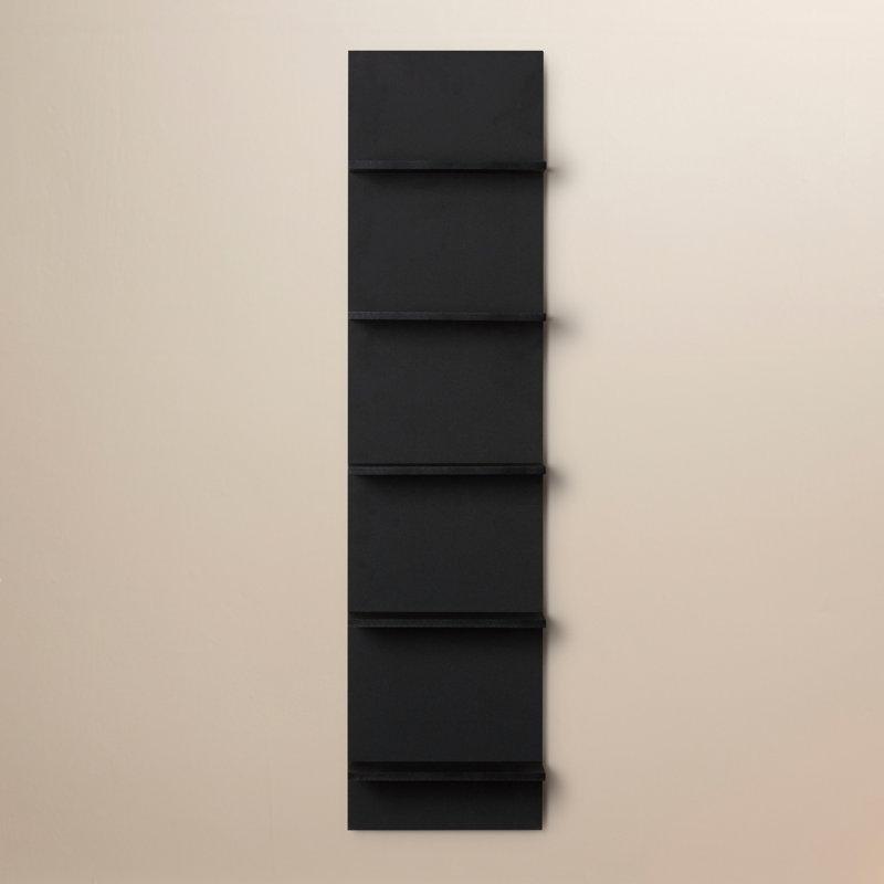 Endüstriyel Ahşap 5 Raflı Dikey Duvar Rafı - 121x30 cm - 180425