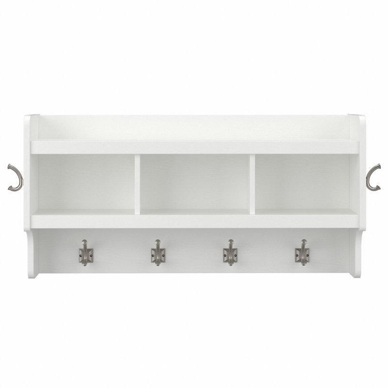 Endüstriyel Ahşap 6 Askılı Raflı Duvar Rafı - 101 cm - 179415