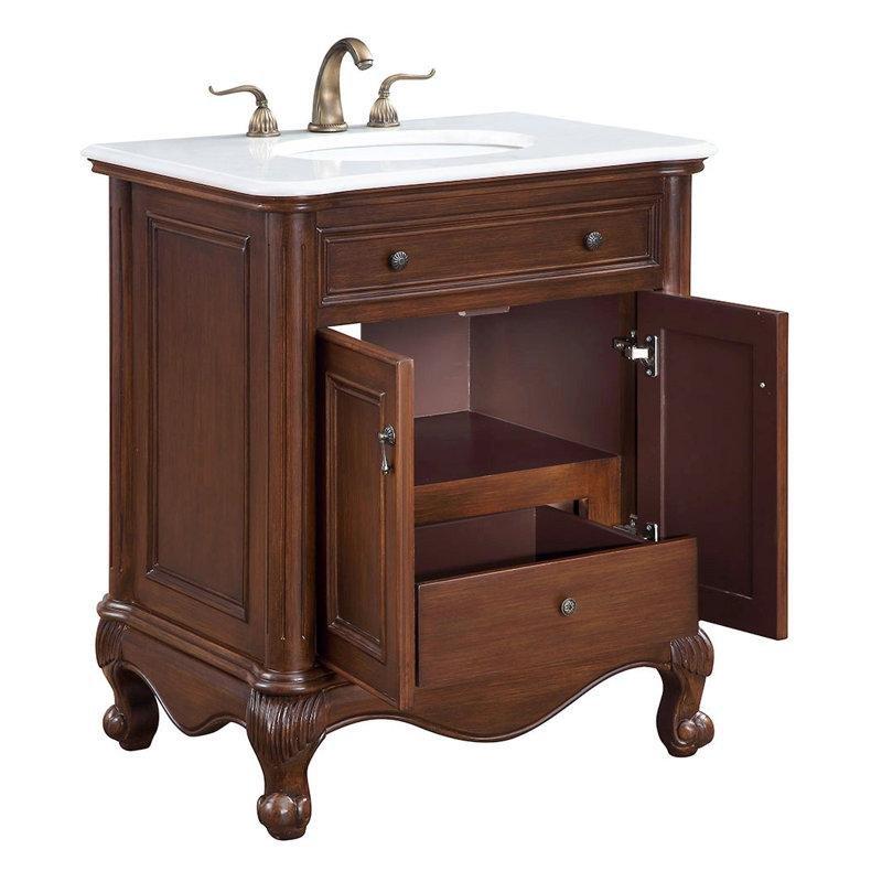Endüstriyel Mermer Tezgahlı Ahşap Ayaklı Çekmeceli Banyo Lavabo Dolabı - 77 cm - 200381