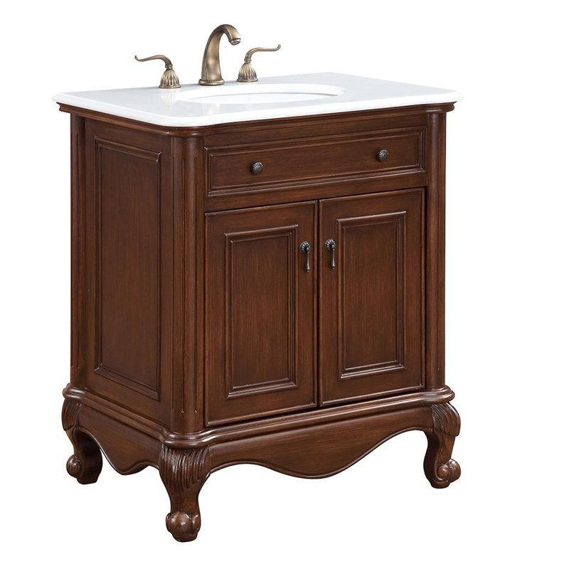 Endüstriyel Mermer Tezgahlı Ahşap Ayaklı Çekmeceli Banyo Lavabo Dolabı - 77 cm - 200381