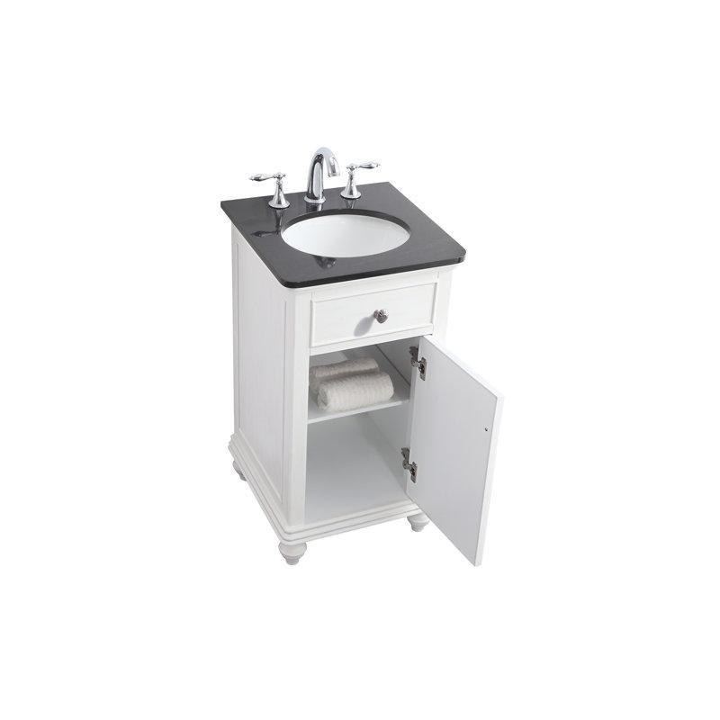 Endüstriyel Mermer Tezgahlı Masif Ahşap Ayaklı Tek Kapaklı Banyo Lavabo Dolabı - 49 cm - 199822