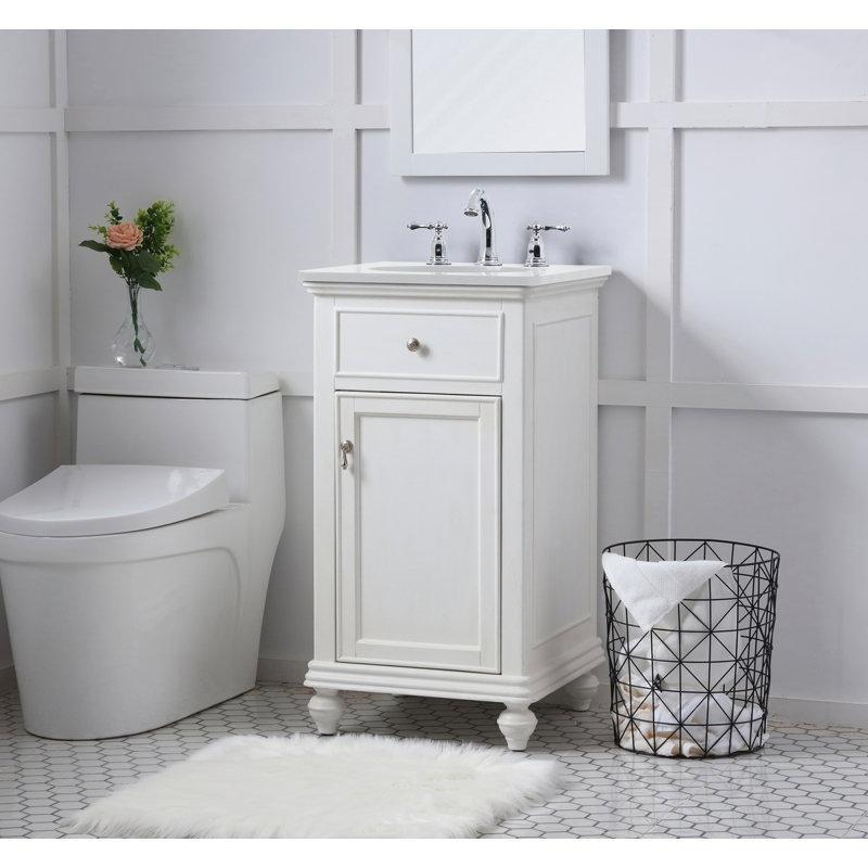 Endüstriyel Mermer Tezgahlı Masif Ahşap Ayaklı Tek Kapaklı Banyo Lavabo Dolabı - 49 cm - 199822