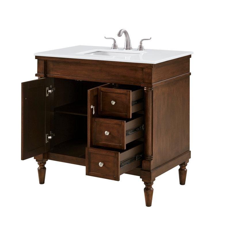 Endüstriyel Mermer Tezgahlı Tornalı Ayaklı Masif Ahşap Yavaş Kapanır Çekmeceli Banyo Lavabo Dolabı - 92 cm - 198885