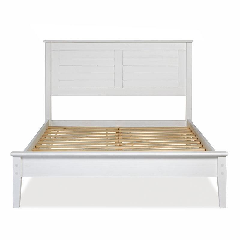 Eskitme Beyaz Masif Çam Ağacı Panjur Başlıklı Bohem Yatak Odası - 166x216 cm - 181660
