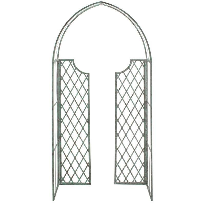 Eskitme Boyalı Ferforje Kubbe Tasarımlı Bahçe Kemeri - 174x224 cm - 178813