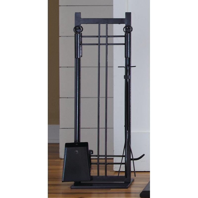 Eskitme Demir Rengi Çelik Stantlı 5 Parça Şömine Maşa Takımı - 77 cm - 188092