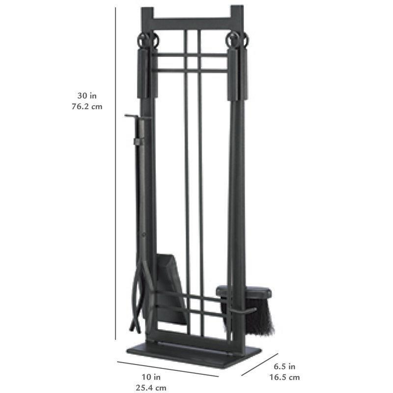 Eskitme Demir Rengi Çelik Stantlı 5 Parça Şömine Maşa Takımı - 77 cm - 188092
