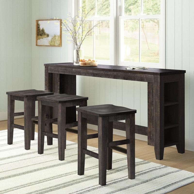 Eskitme Kahverengi Masif Çam 3 Raflı Koltuk Arkası Dresuar - 199 cm - 218189