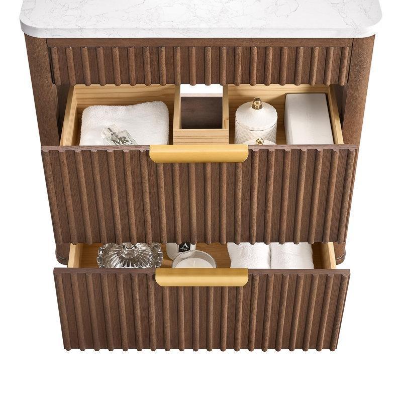 Eskitme Masif Ahşap Çekmeceli Ayaklı Banyo Lavabo Dolabı - 92 cm - 197881