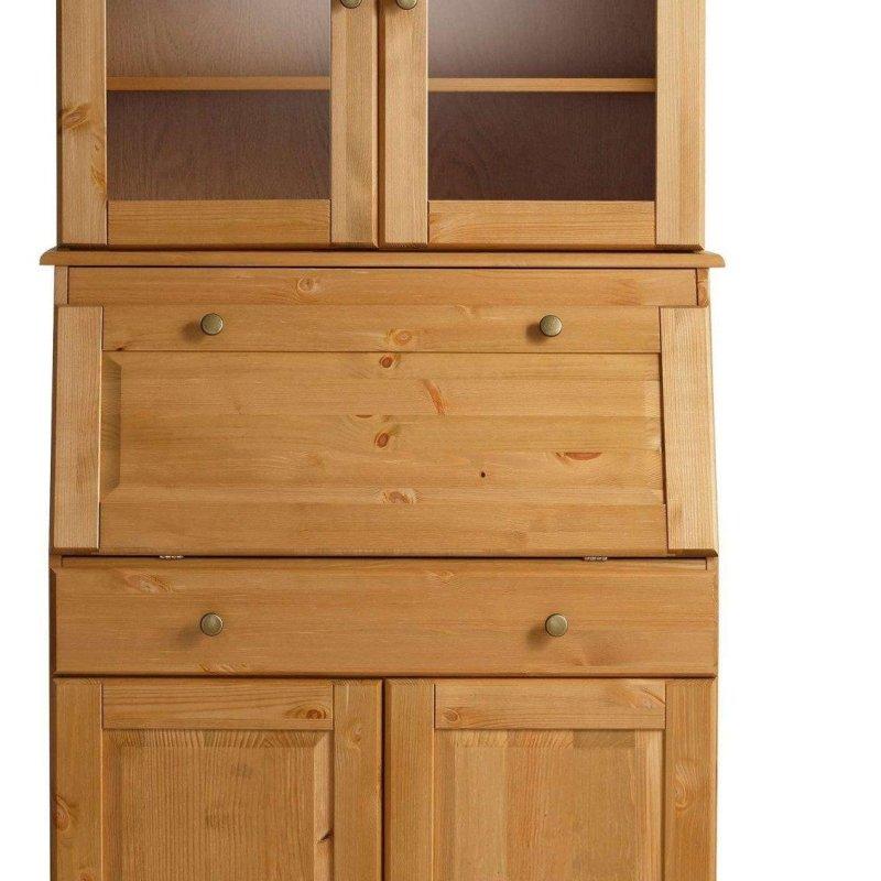 Eskitme Masif Çam Ağacı Kapaklı Çekmeceli Vintage Çalışma Masası - 83x180 cm - 234954