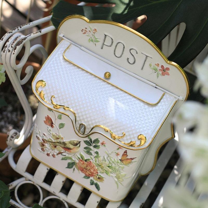 Eskitme Metal Ferforje Detaylı Duvara Monte Vintage Posta Kutusu - 31x28 cm - 165940