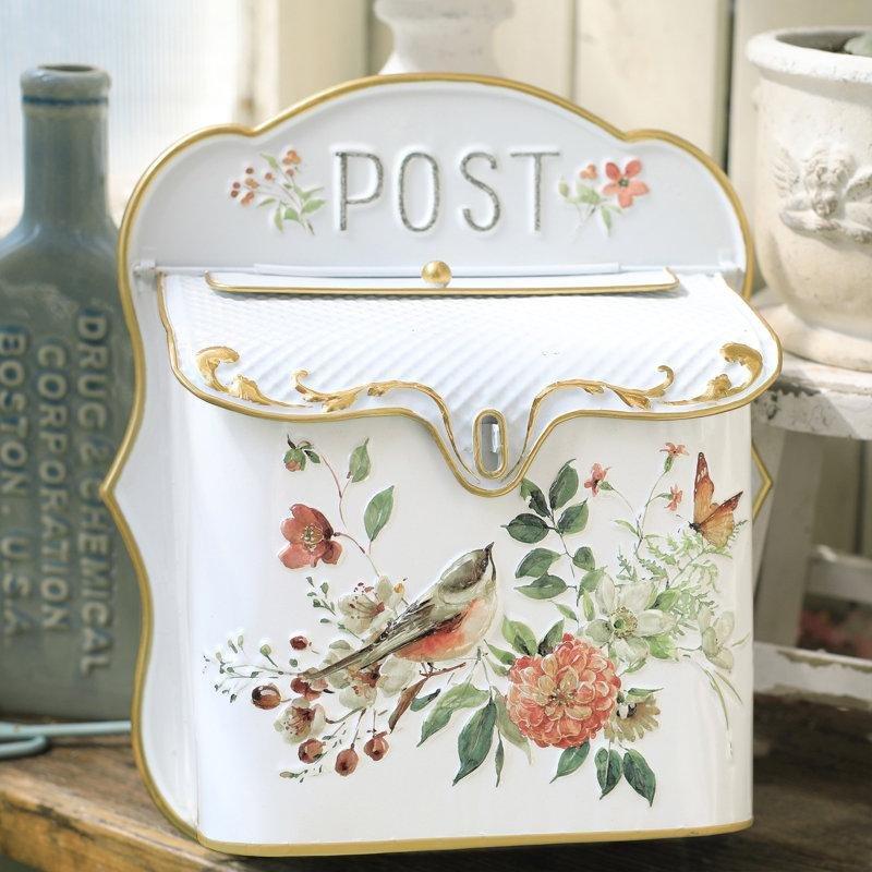 Eskitme Metal Ferforje Detaylı Duvara Monte Vintage Posta Kutusu - 31x28 cm - 165940