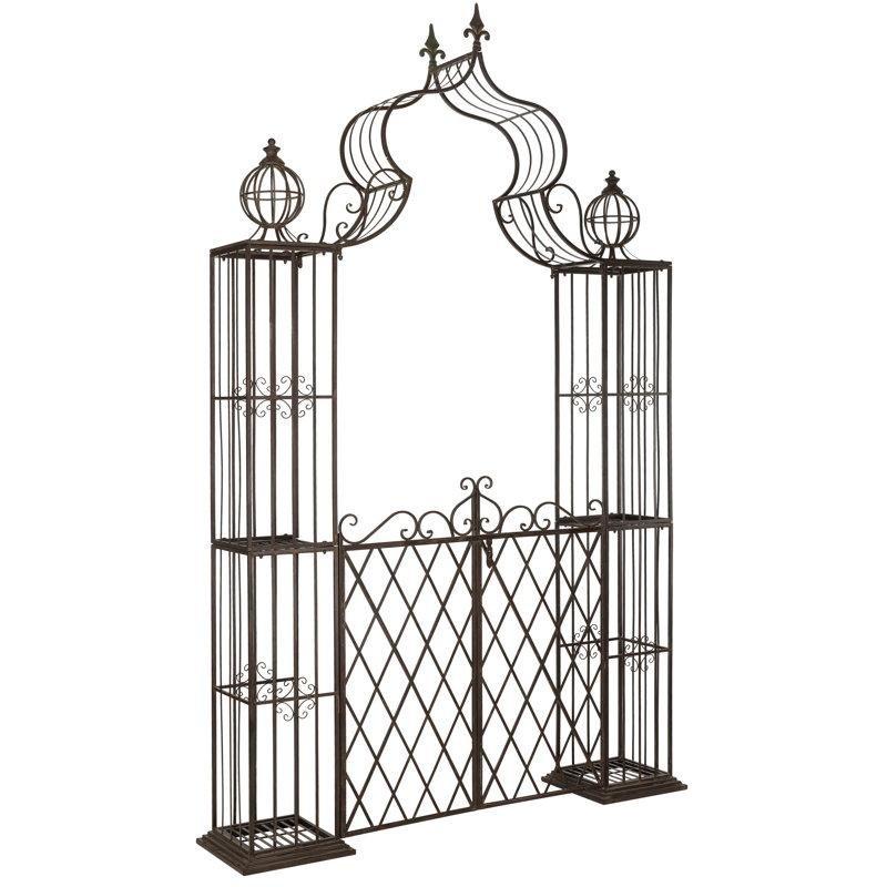 Eskitme Tasarım Demir Kapılı Kemerli Bahçe Kapısı - 173x274 cm - 172749