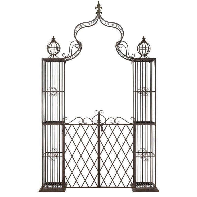 Eskitme Tasarım Demir Kapılı Kemerli Bahçe Kapısı - 173x274 cm - 172749