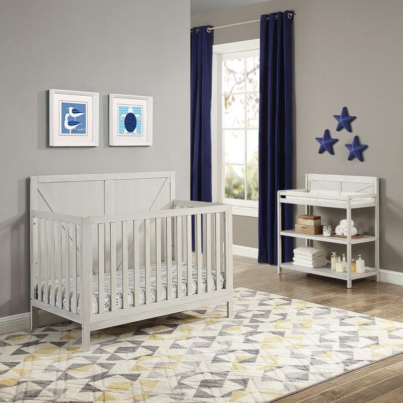 Eskitme Tasarımlı Masif Ahşap 3 Parça Büyüyen Bebek Odası Takımı - 180712