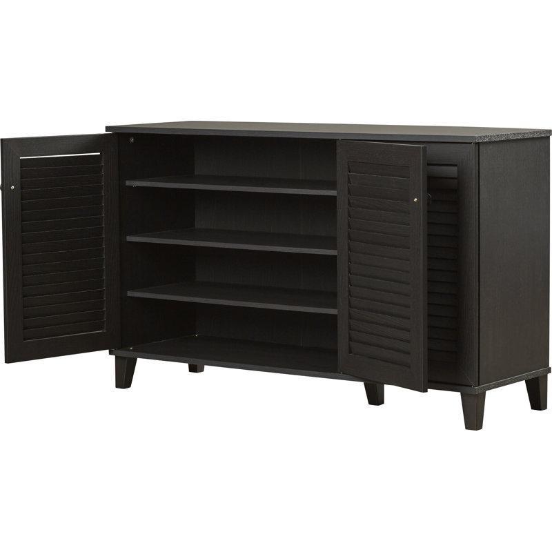 Espresso Ahşap 3 Lamelli Kapaklı 30 Çift Kapasiteli Ayakkabılık Dolabı - 114x38x70 cm - 228767