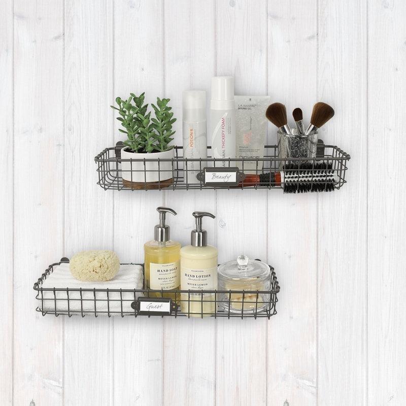 Etiketli Metal Sepet Duvar Rafı Düzenleyici - 47 cm - 179378