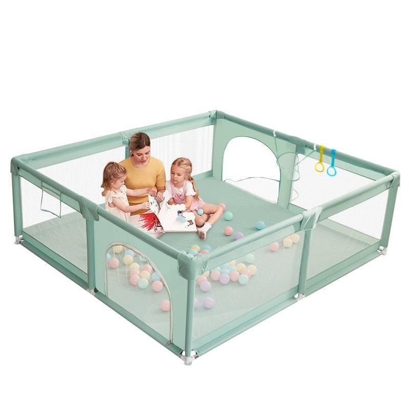 Fermuarlı Kapılı Geniş Taşınabilir Oxford Kumaş Bebek Çocuk Oyun Alanı - 201x201 cm - 181533