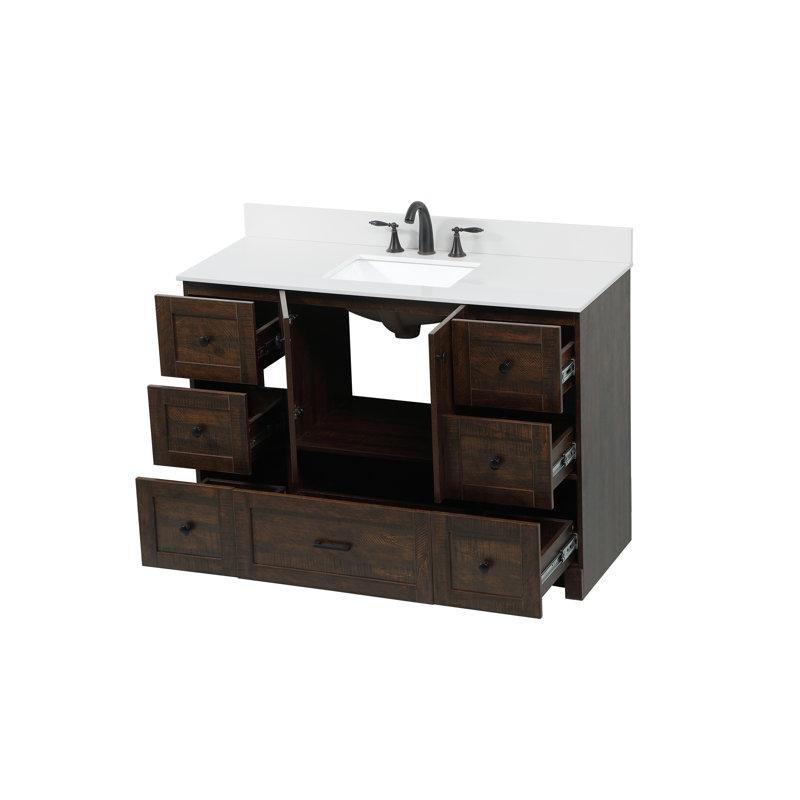 Fildişi Beyazı Mermer Tezgahlı Yavaş Kapanır Çekmeceli Ayaklı Banyo Lavabo Dolabı - 122 cm - 198711