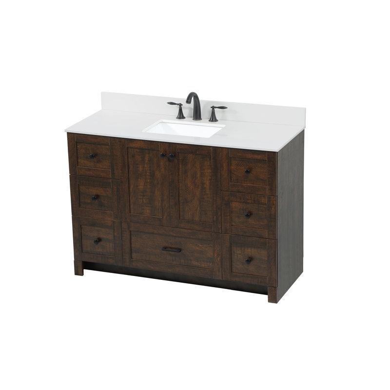 Fildişi Beyazı Mermer Tezgahlı Yavaş Kapanır Çekmeceli Ayaklı Banyo Lavabo Dolabı - 122 cm - 198711
