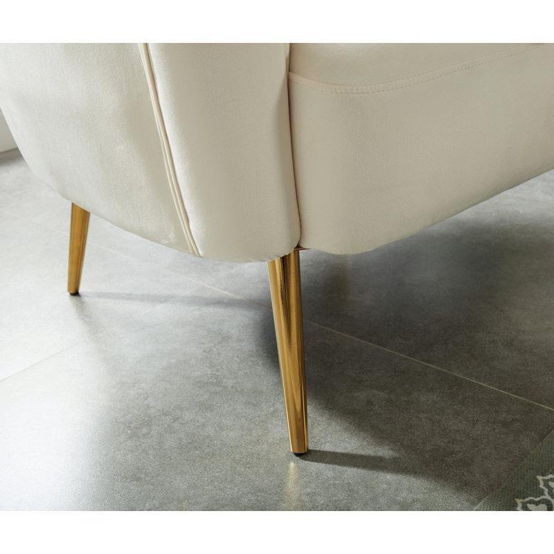 Fildişi Masif Ahşap İstiridye Sırtlı İkili Koltuk - 155 cm - 205353