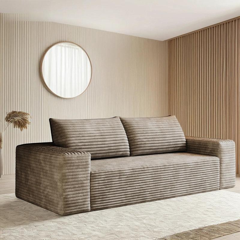 Fitilli Kadife Derin Oturumlu İkili Koltuk - 181x91x65 cm - 206560