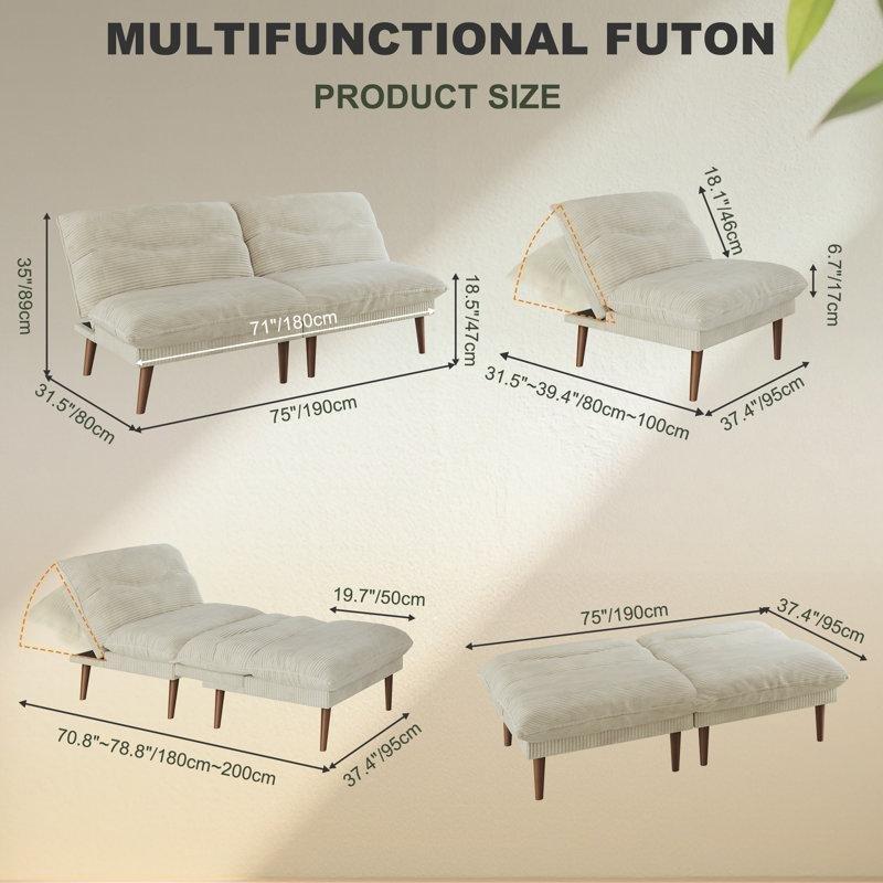 Fitilli Kadife Masif Ahşap Yataklı Sandıklı İkili Koltuk - 191x83x89 cm - 206001