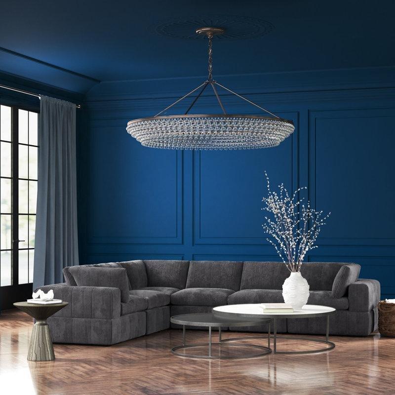 Fitilli Kadife Modüler Yönü Değiştirilebilir L Köşe Koltuk - 276x201 cm - 192715