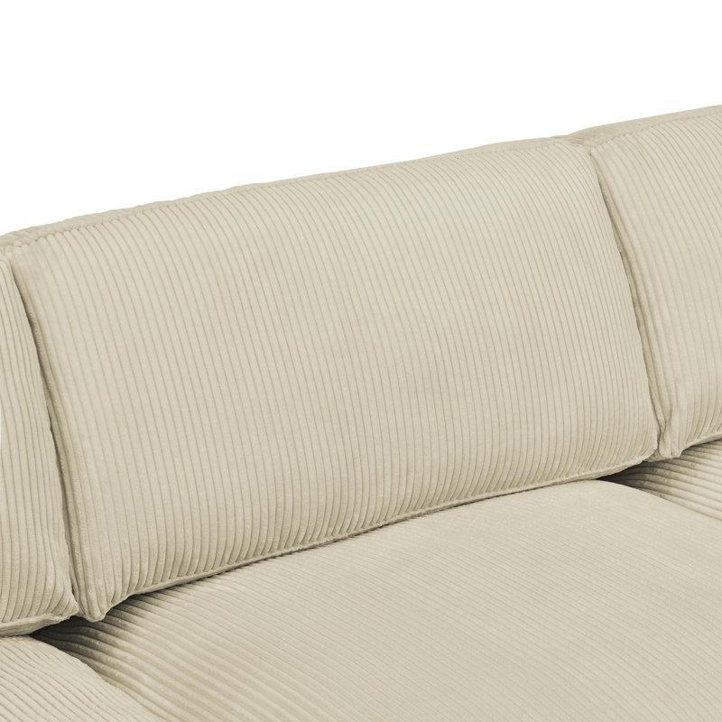 Fitilli Kadife Yastıklı Kare Kolçaklı İkili Koltuk - 204 cm - 195273