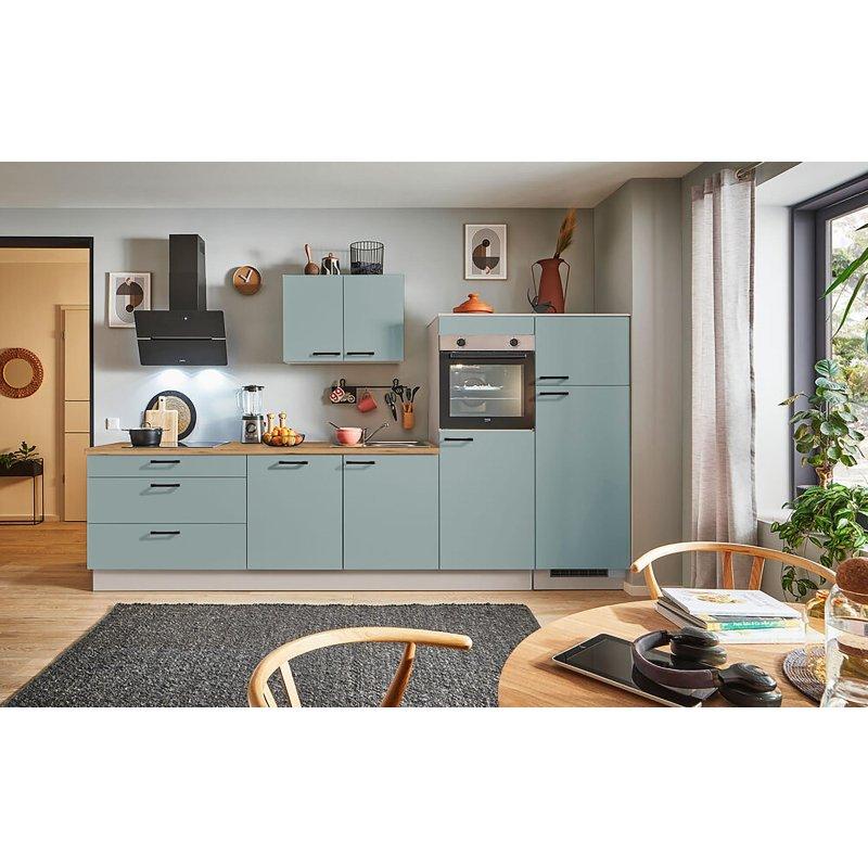Fiyort Yeşili ve Kaşmir Grisi Sunta Ankastre Cihazlı Soft Close Mutfak Modeli - 340 cm - 184997