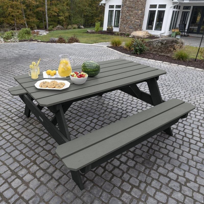 Flint Gri Plastik Şemsiye Delikli 4 Kişilik Piknik Masası - 183x177 cm - 173114