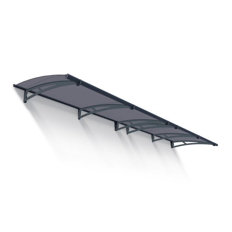 Füme Akrilik UV Korumalı Galvanizli Çelik Destekli Dışbükey Kapı Üstü Sundurma - 412x93 cm - 165760