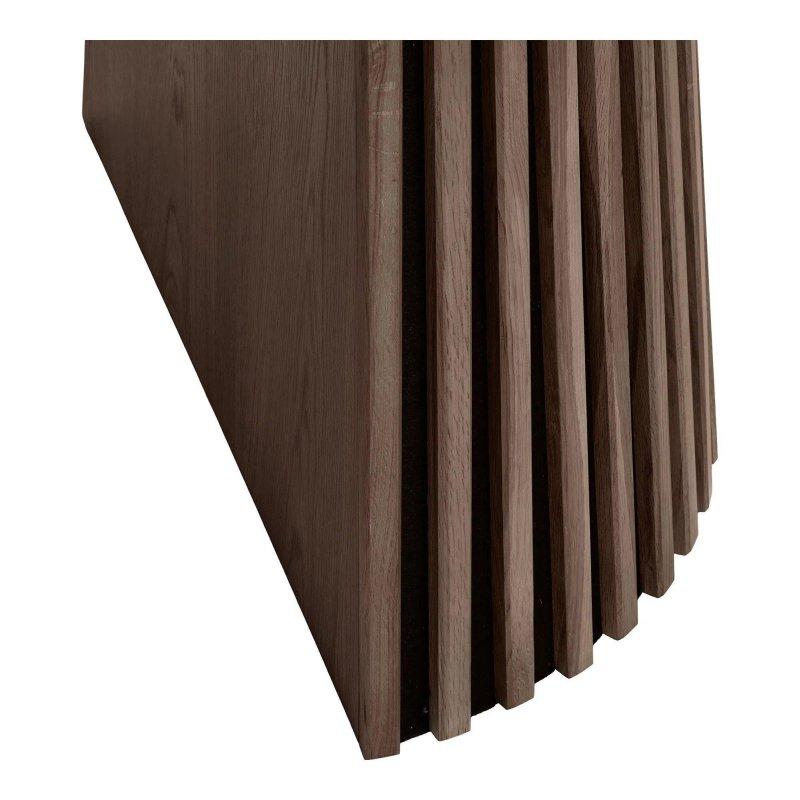 Füme Kahverengi Meşe Kaplama Çıtalı Ayaklı Açılabilir Bohem Yemek Masası - 120-200 cm - 235298