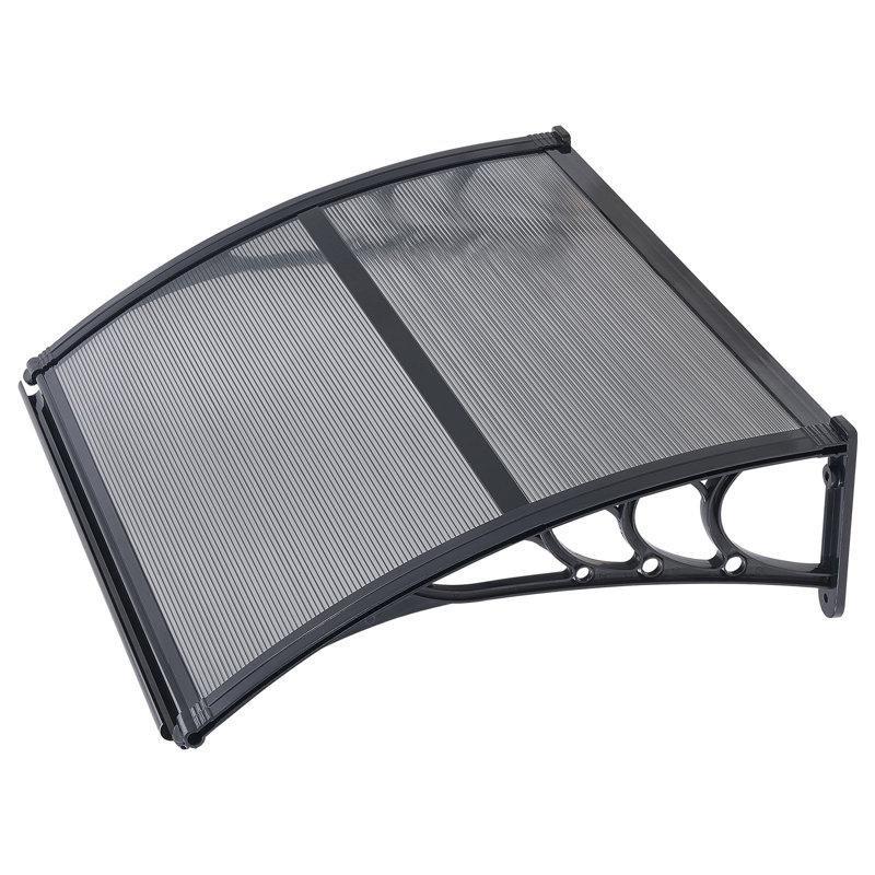 Füme Polikarbon Drenaj Sistemli Kapı Üstü Sundurma - 100x76 cm - 165994