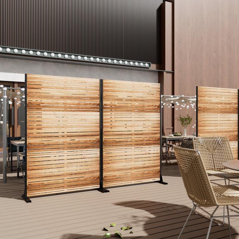 Galvanizli Çelik Desenli Dış Mekan Bahçe Paravanı - 183x120 cm - 173176