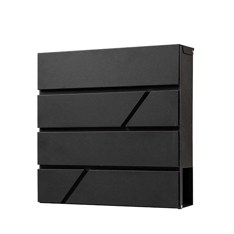 Galvanizli Çelik Gazetelikli Kilitli Dikey Posta Kutusu - 37x37 cm - 165739
